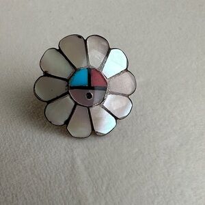 Vintage Native American Zuni Sunface Pin